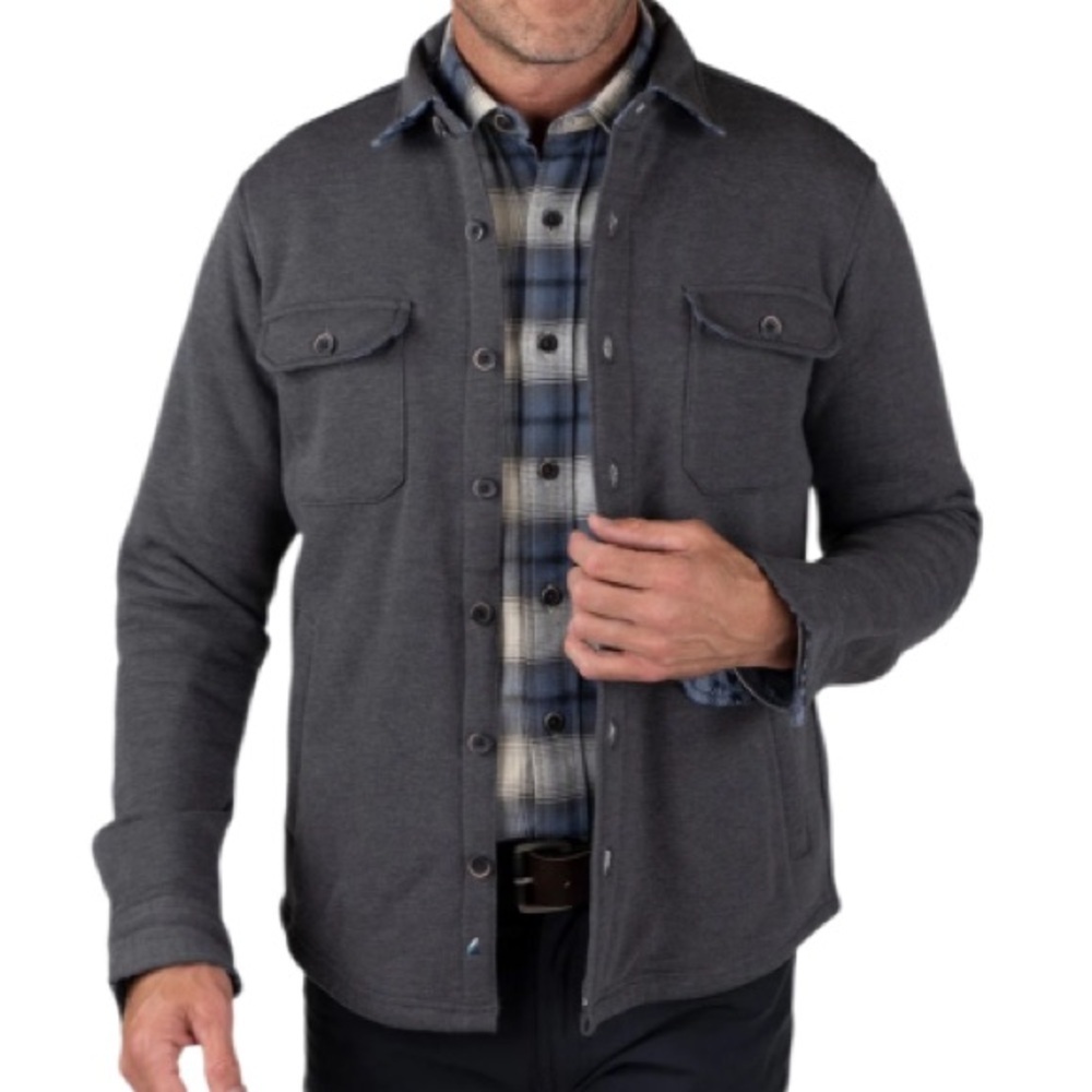 Tailor Vintage Men's Gray Sherpa Fleece Shirt Jacket Sz Medium Gorpcore Shacket